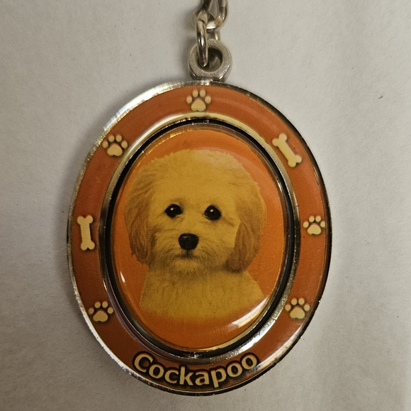 Cockapoo Orange Colored Dog Keychain Pet Lovers Keepsake Gift. - Picture 2 of 4